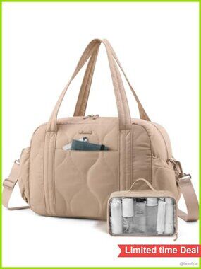 Puffer Quilted Duffle Bag Weekender Travel Gym Bag